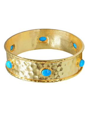 Dinari Jewels	Turquoise Hammered Bangle