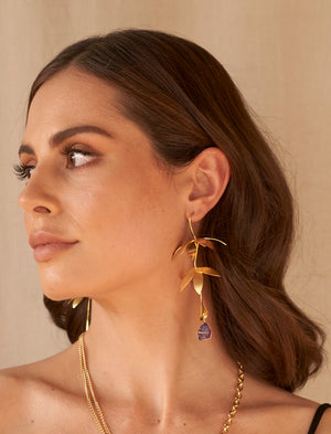 Dinari Jewels	Floral Chandelier Amethyst Earrings