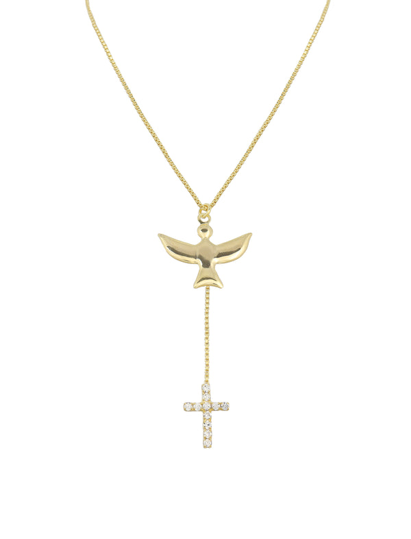 Dove Crystal Cross Necklace