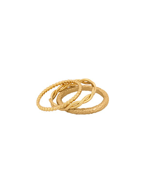 Narvi Molten Braided Ring Stack