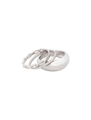 Narvi Dome Braided Ring Stack