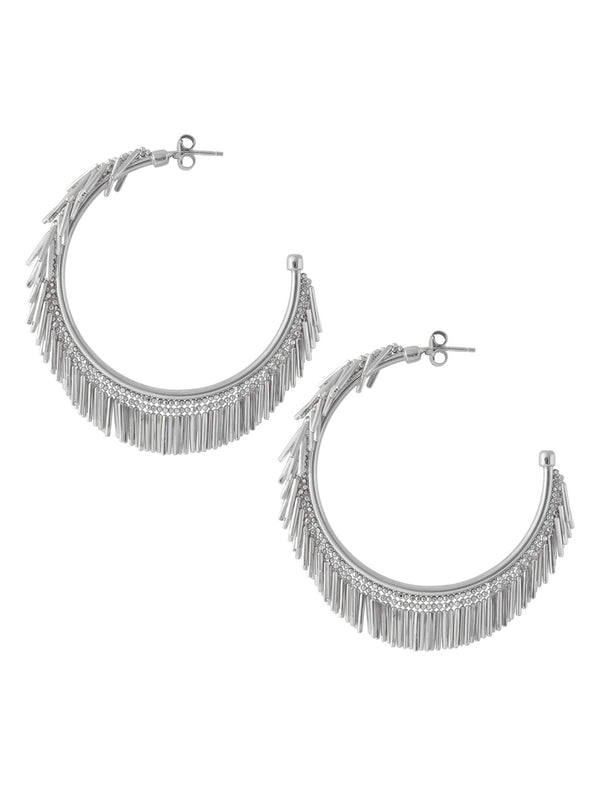 Loel & Co Large Tassel Hoop Earrings