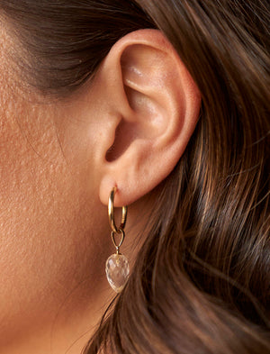 One Dame Lane
Rock Crystal Pendulum Hoop Earrings