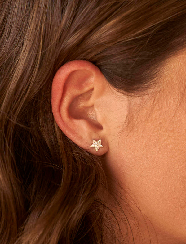 One Dame Lane Star and Moon Stud Earrings