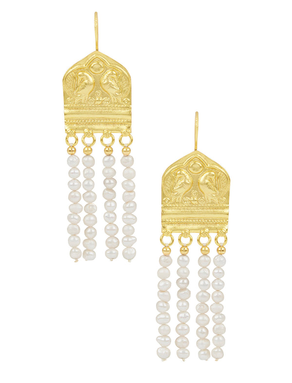 Ottoman Hands Maia Beaded Pearl Earrings