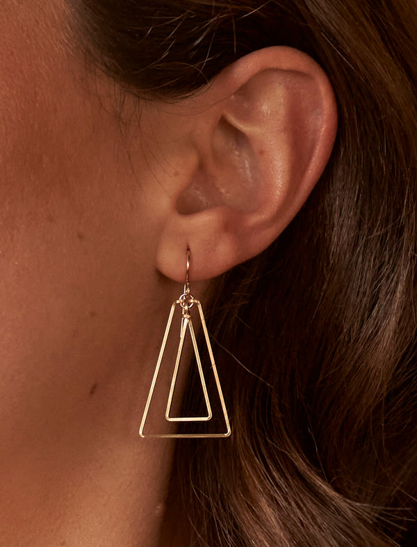 Simply Serasi
Linked Up Triangle Art Deco Earrings Gold