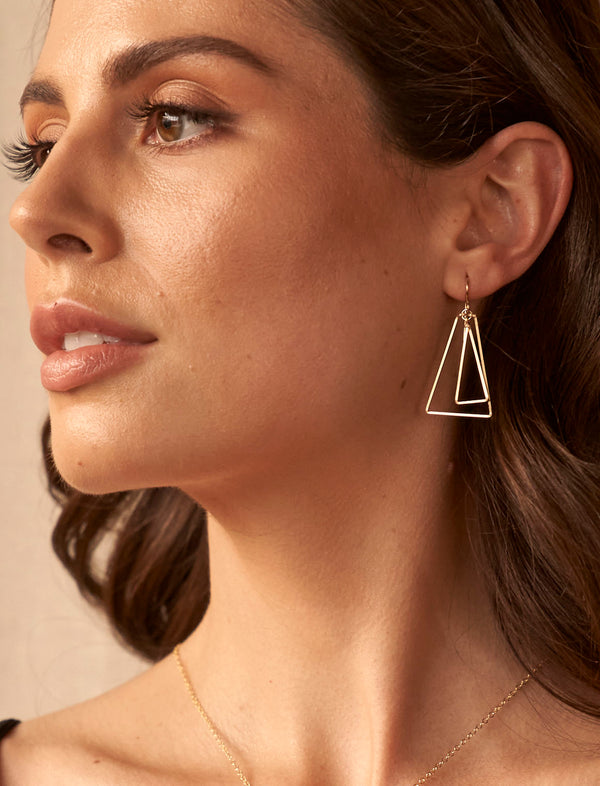 Linked Up Triangle Art Deco Earrings