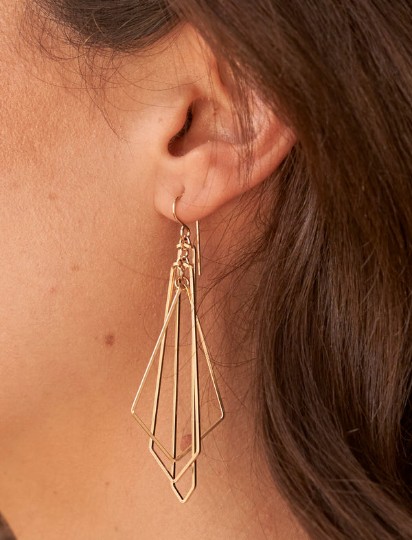 Simply Serasi
Tiered Arrow Art Deco Earrings Gold